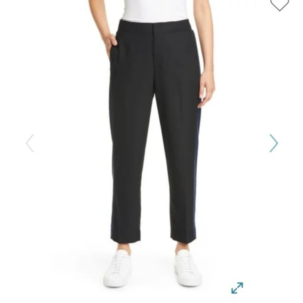 Club Monaco RYANNE blk blu tux  stripe trousers